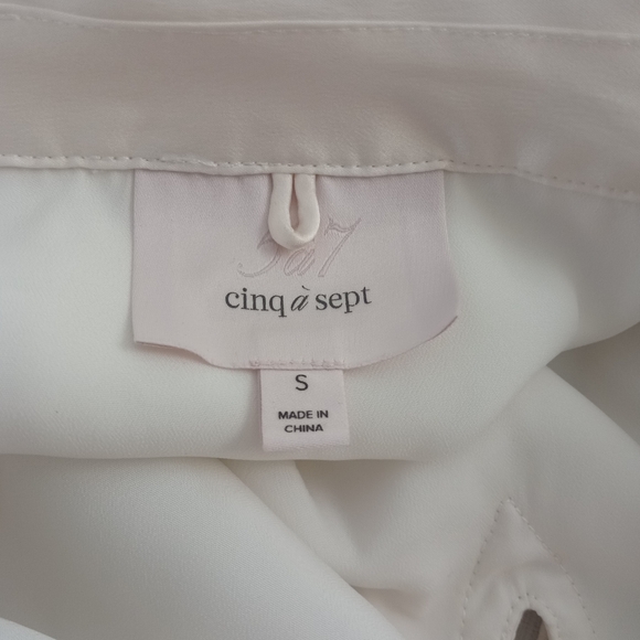 CINQ A SEPT Celebration A Line Bell Sleeve Tie Up Dress In Ivory | S - Picture 10 of 10